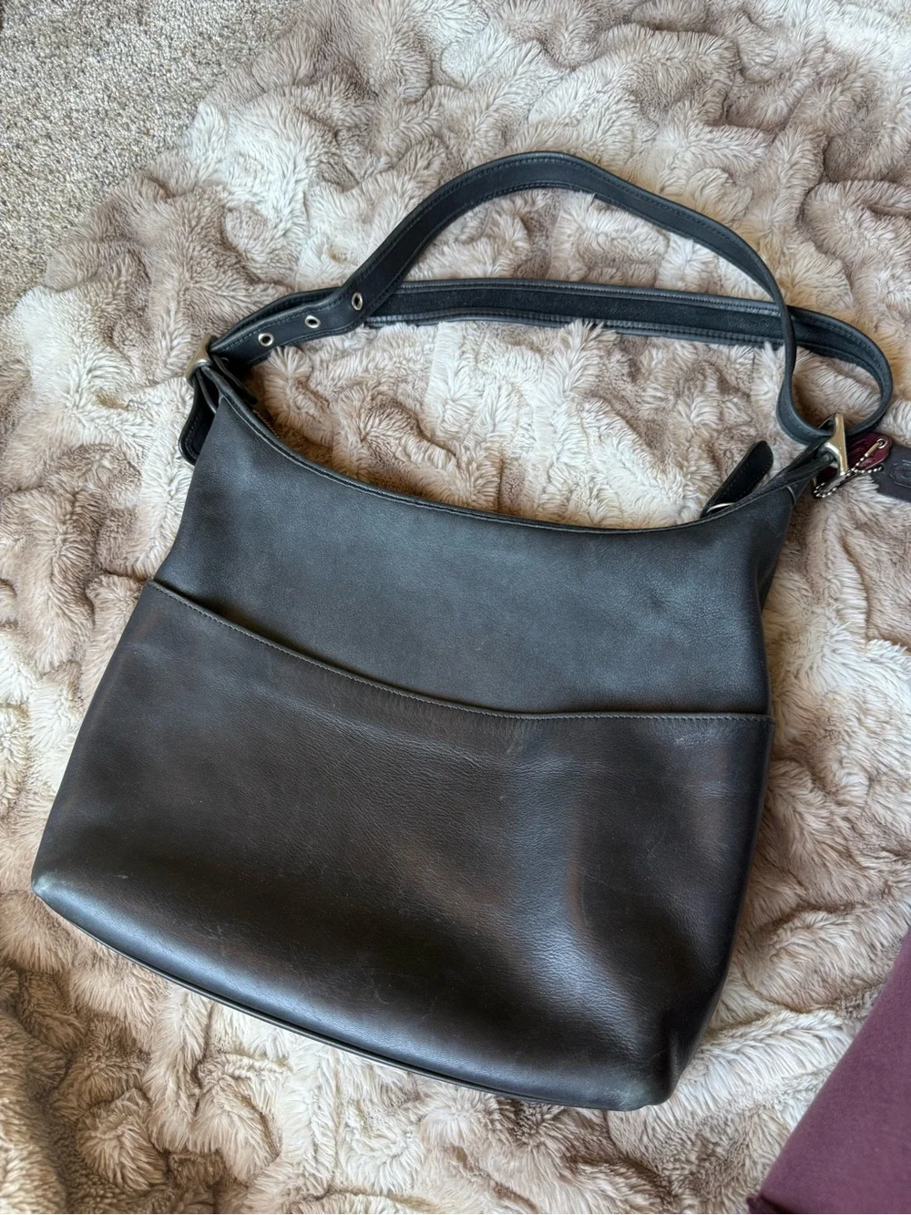 Coach Black Leather Shoulder Bag - Picture 1 of 14